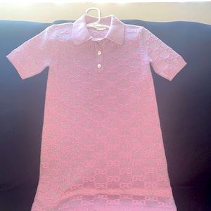 Pink Gucci double GG dress kids size 6